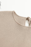 SWAYING/KNIT profile cuffed long-sleeved slim fit pullover SW24RE1T09 Almond PS11